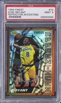 1996-97 Topps Finest Refractor (With Coating) #74 Kobe Bryant Rookie Card – PSA MINT 9